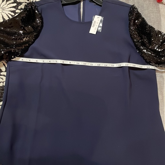 J.Crew navy blue top with sequin sleeves - Picture 6 of 6